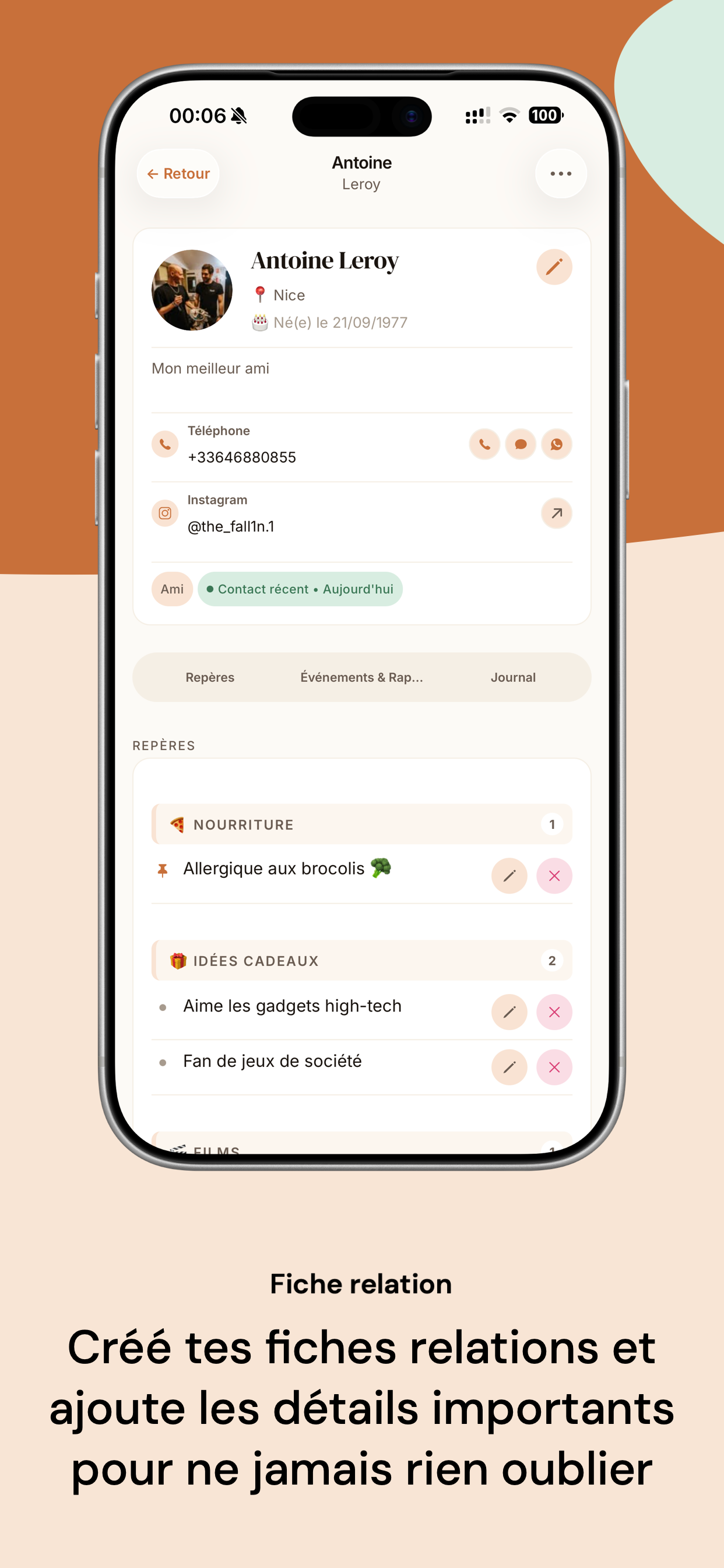 Création de fiche contact et configuration