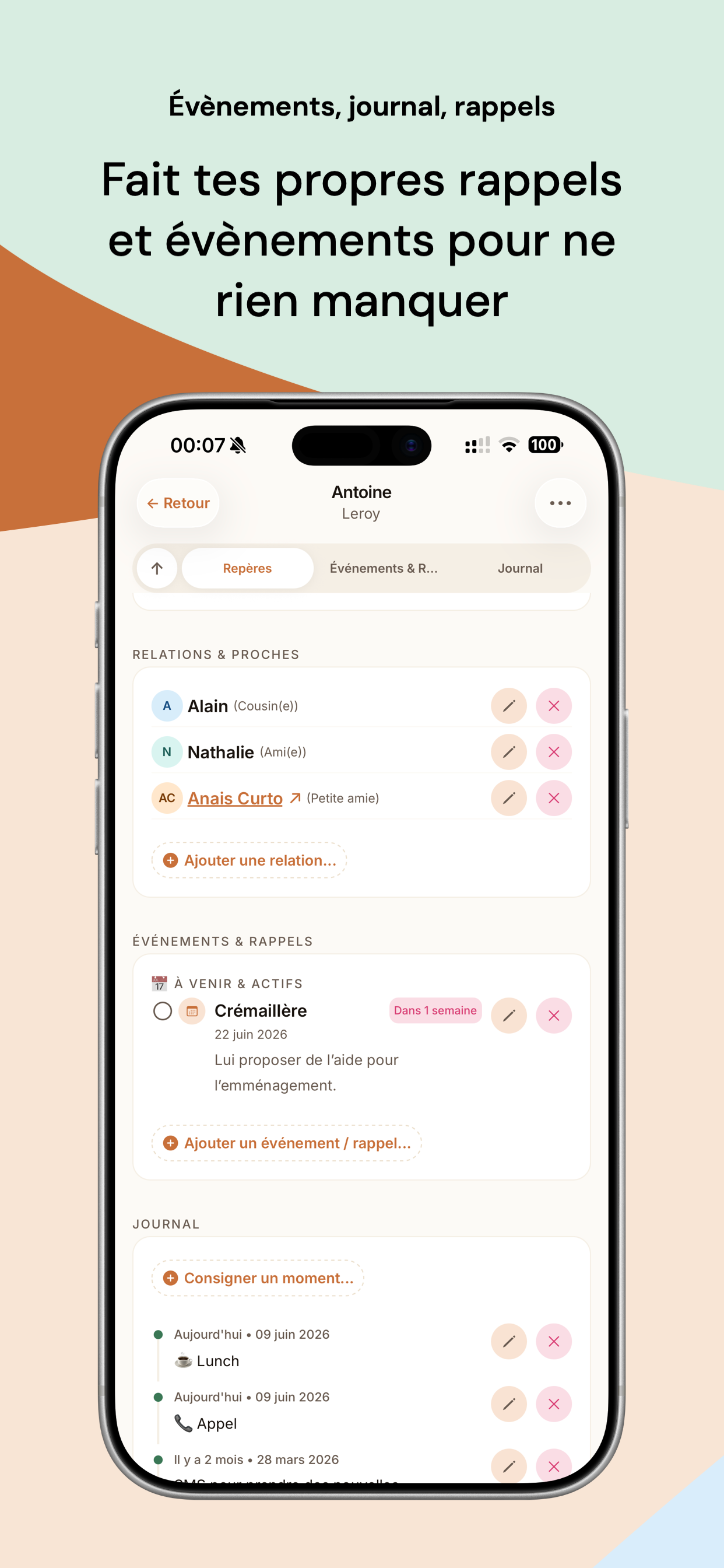 Définition d'habitudes et de sujets de discussion